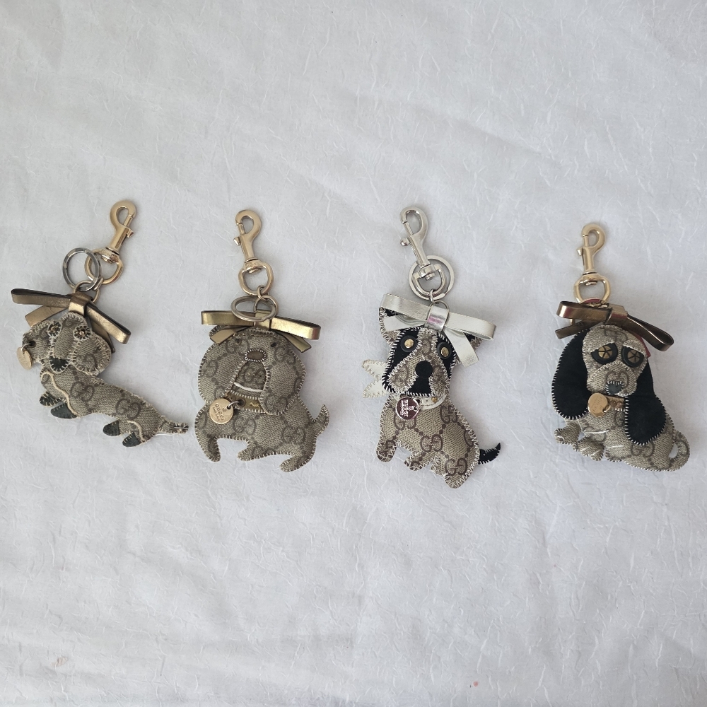Auth Gucci GG French Bulldog Leather Keychain/Charm - Picture 3 of 8